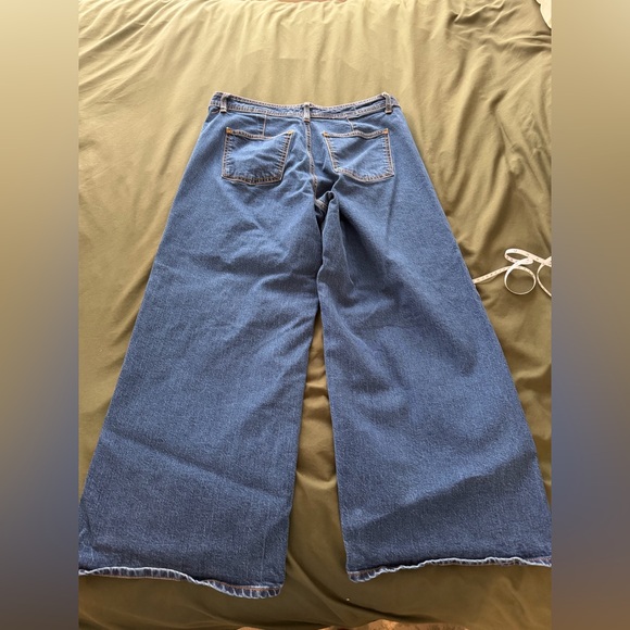 High-Rise Sailor Wide Leg Ankle Jeans - Dark Wash 14 - Picture 5 of 8